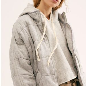 Free People Dolman Quilted Jacket in Gray